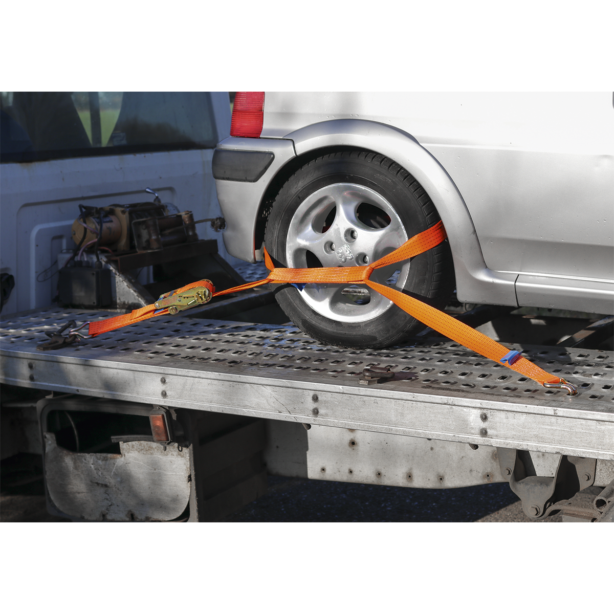 Alloy Wheel Car Transporter Ratchet Strap 50mm x 3m 5000kg Breaking Strength TDRWA