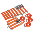 Alloy/Steel Wheel Car Transporter Ratchet Strap Kit 4pc 50mm x 3m 4500kg Breaking Strength TDRWKIT