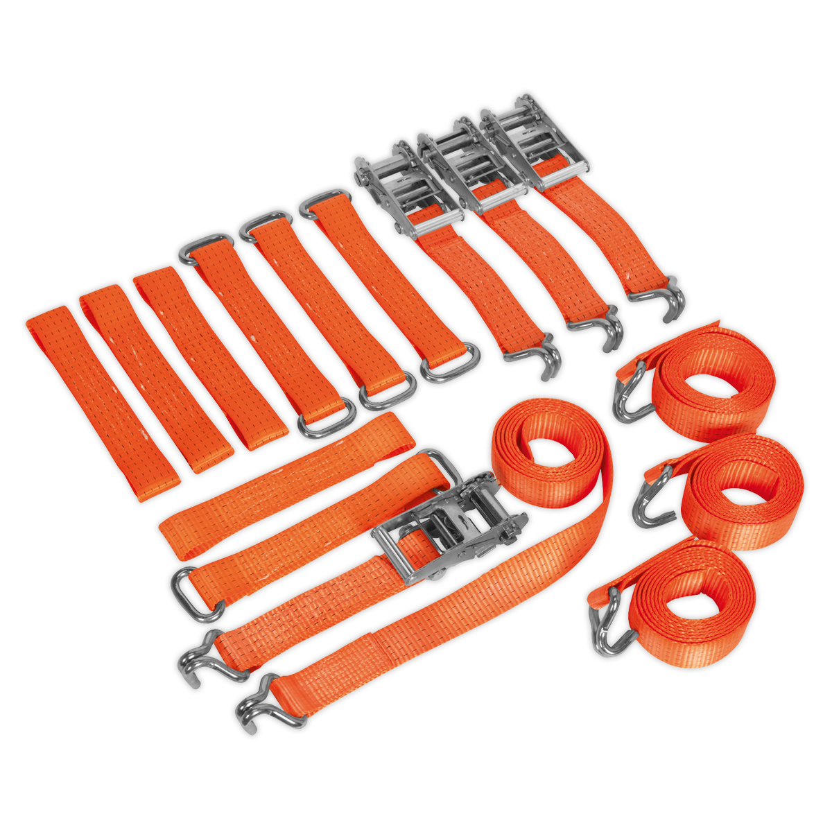 Alloy/Steel Wheel Car Transporter Ratchet Strap Kit 4pc 50mm x 3m 4500kg Breaking Strength TDRWKIT