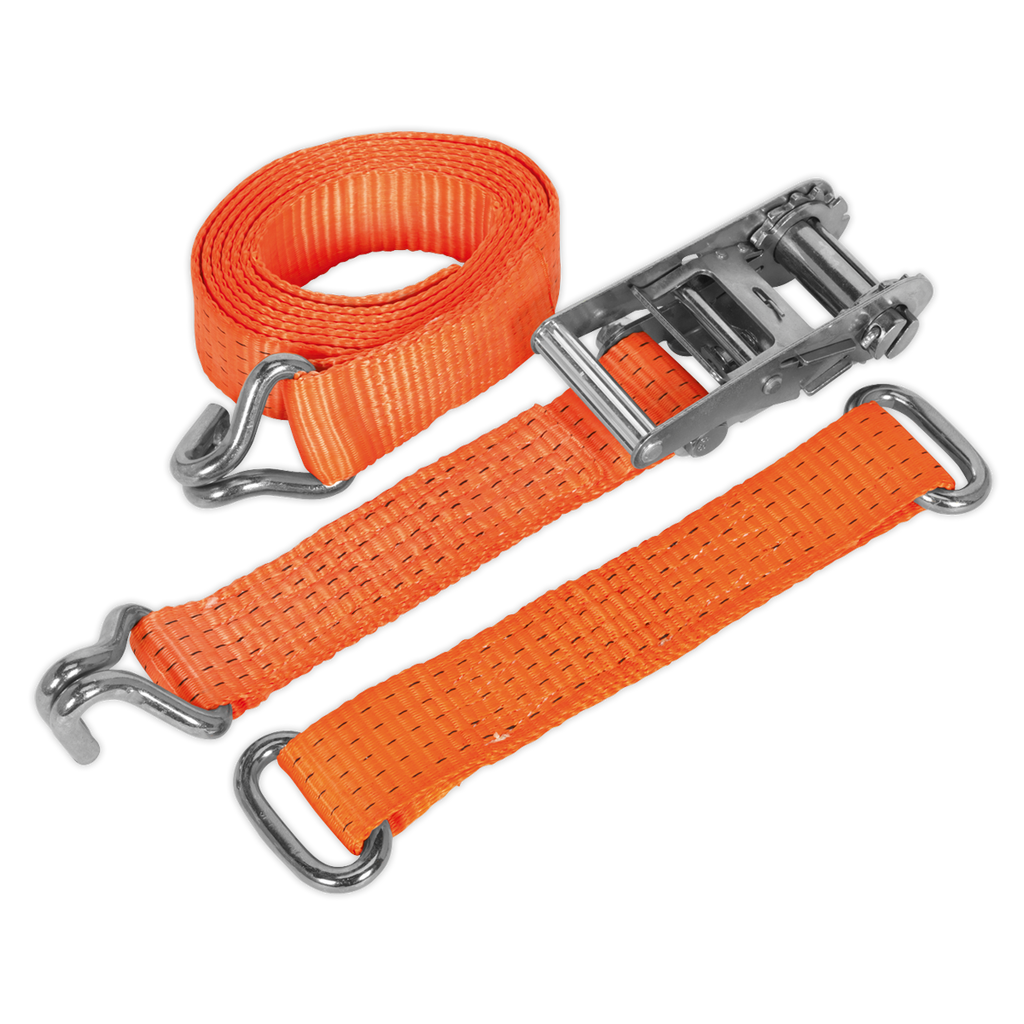 Steel Wheel Car Transporter Ratchet Strap 50mm x 3m 4500kg Breaking Strength TDRWS