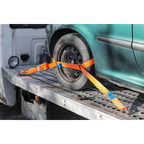 Steel Wheel Car Transporter Ratchet Strap 50mm x 3m 4500kg Breaking Strength TDRWS