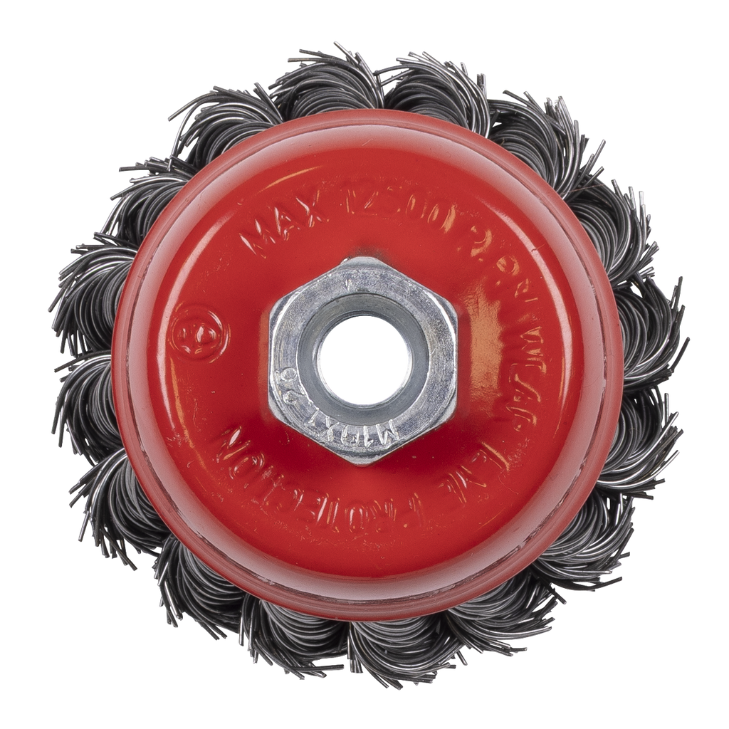 65mm Twist Knot Wire Cup Brush M10 x 1.25mm TKCB652