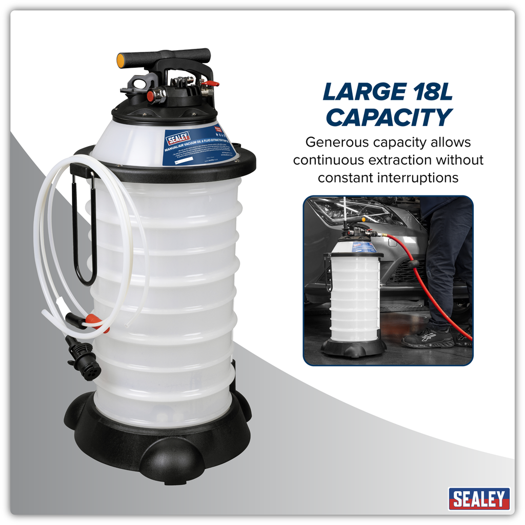 Manual/Air Vacuum Oil & Fluid Extractor Pump 18L TP6909