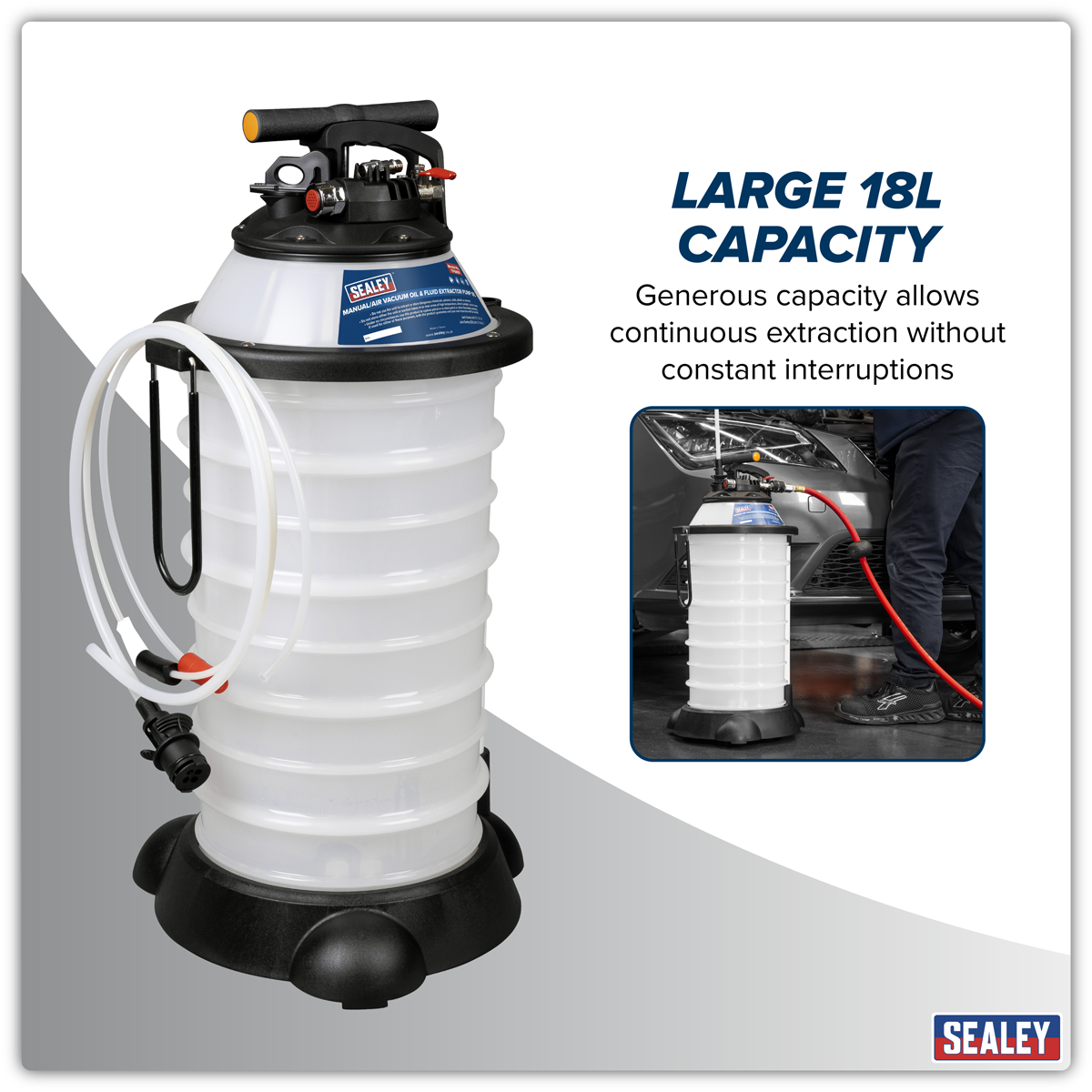 Manual/Air Vacuum Oil & Fluid Extractor Pump 18L TP6909