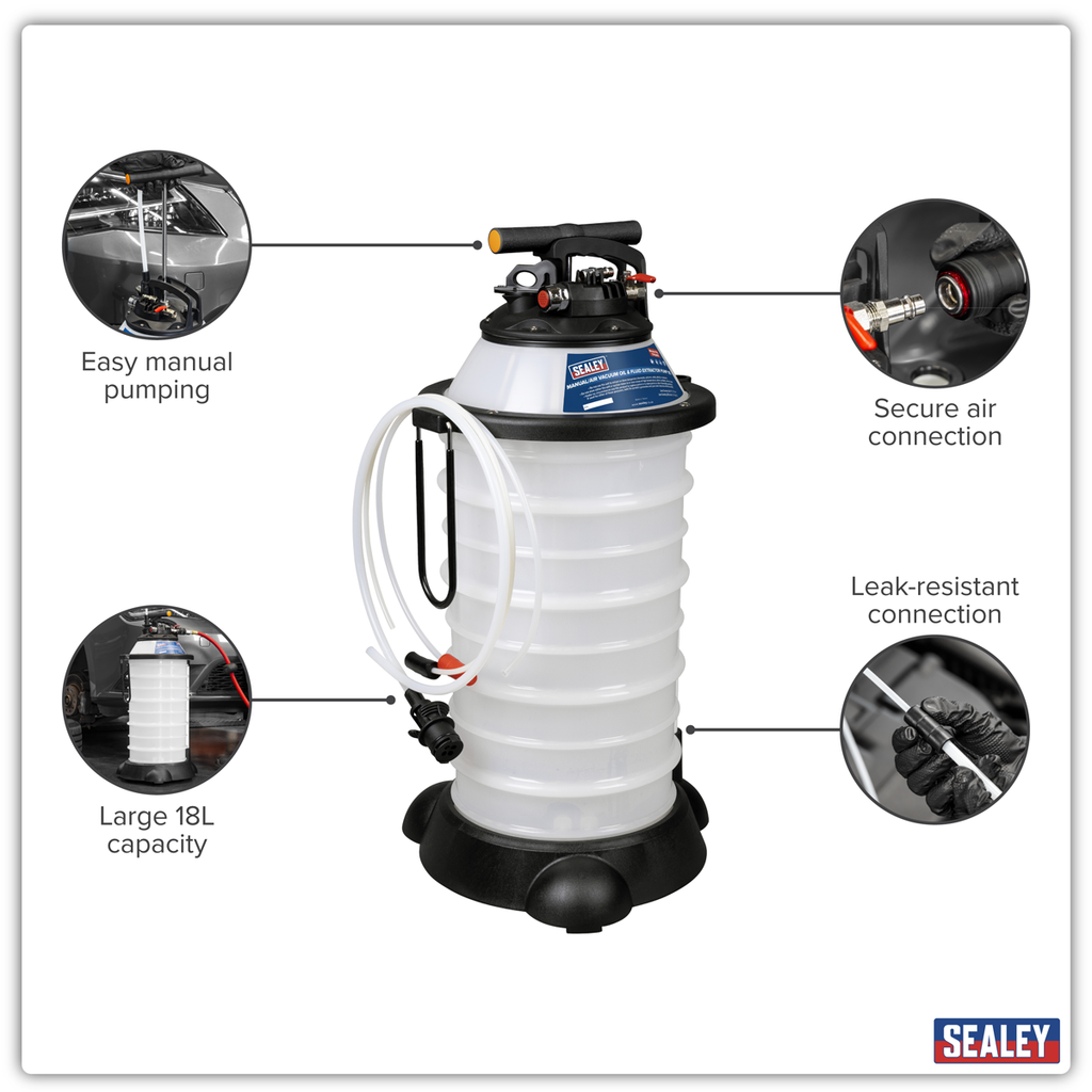 Manual/Air Vacuum Oil & Fluid Extractor Pump 18L TP6909