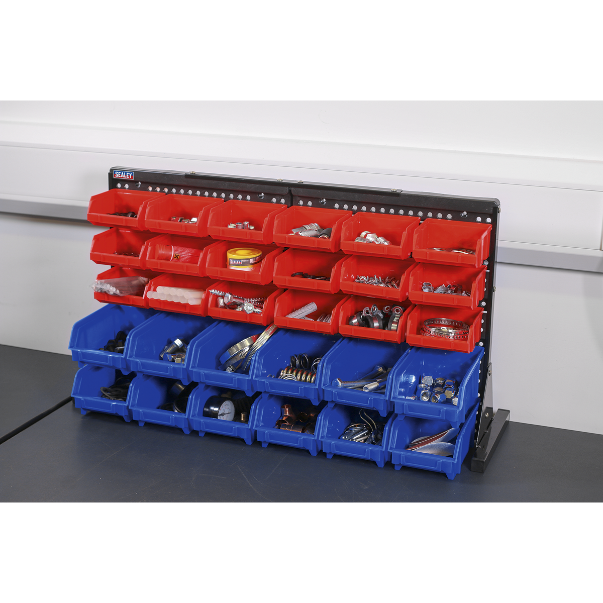 Bench Mounting Bin Storage System with 30 Bins TPS1218