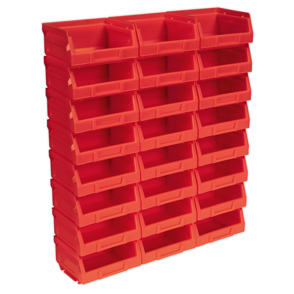 Plastic Storage Bin 105 x 85 x 55mm, Red - Pack of 24 TPS124R