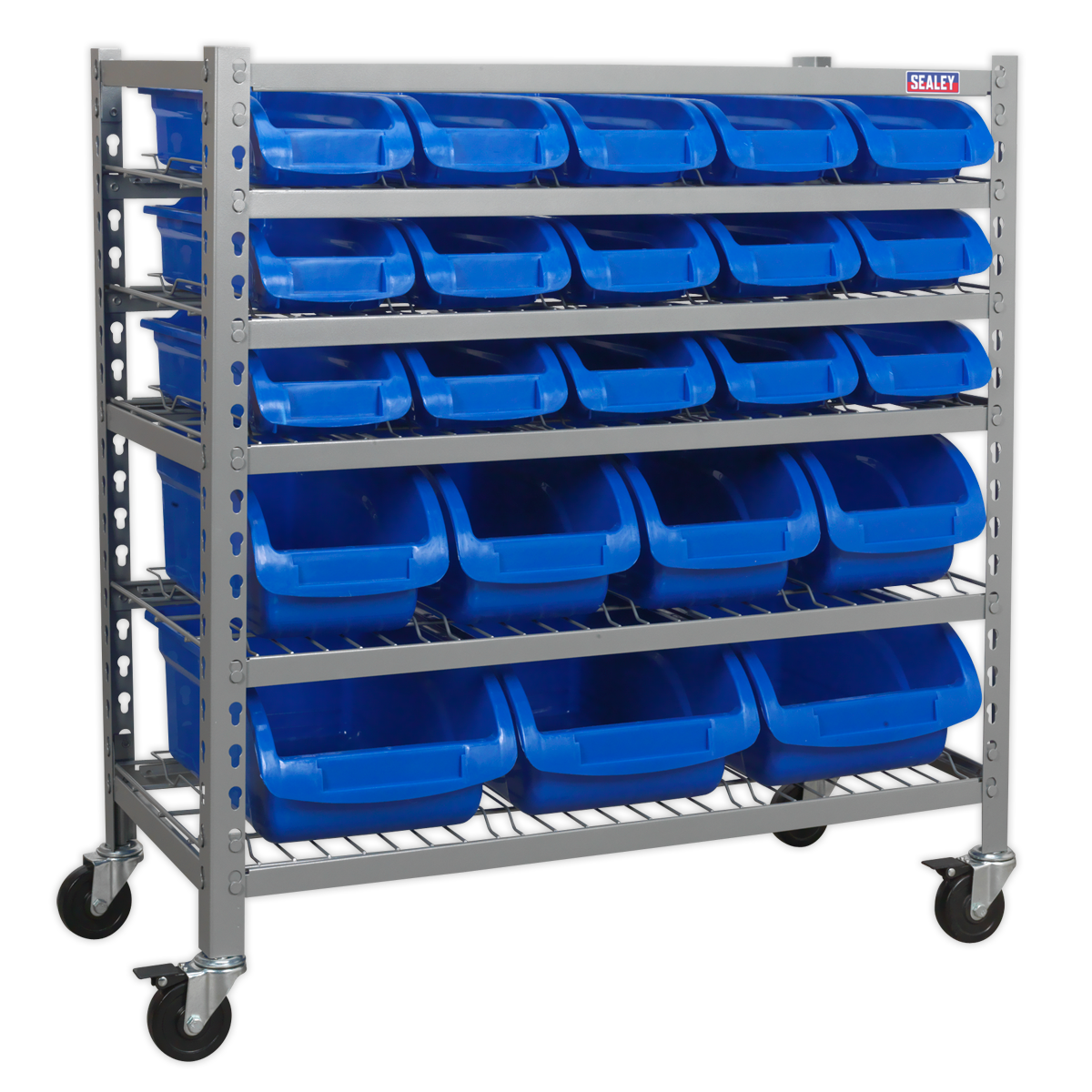 Mobile Bin Storage System with 22 Bins TPS22