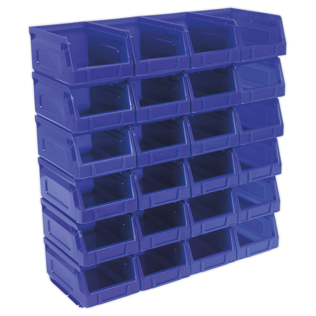 Plastic Storage Bin 105 x 165 x 85mm, Blue - Pack of 24 TPS224B