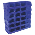 Plastic Storage Bin 105 x 165 x 85mm, Blue - Pack of 24 TPS224B