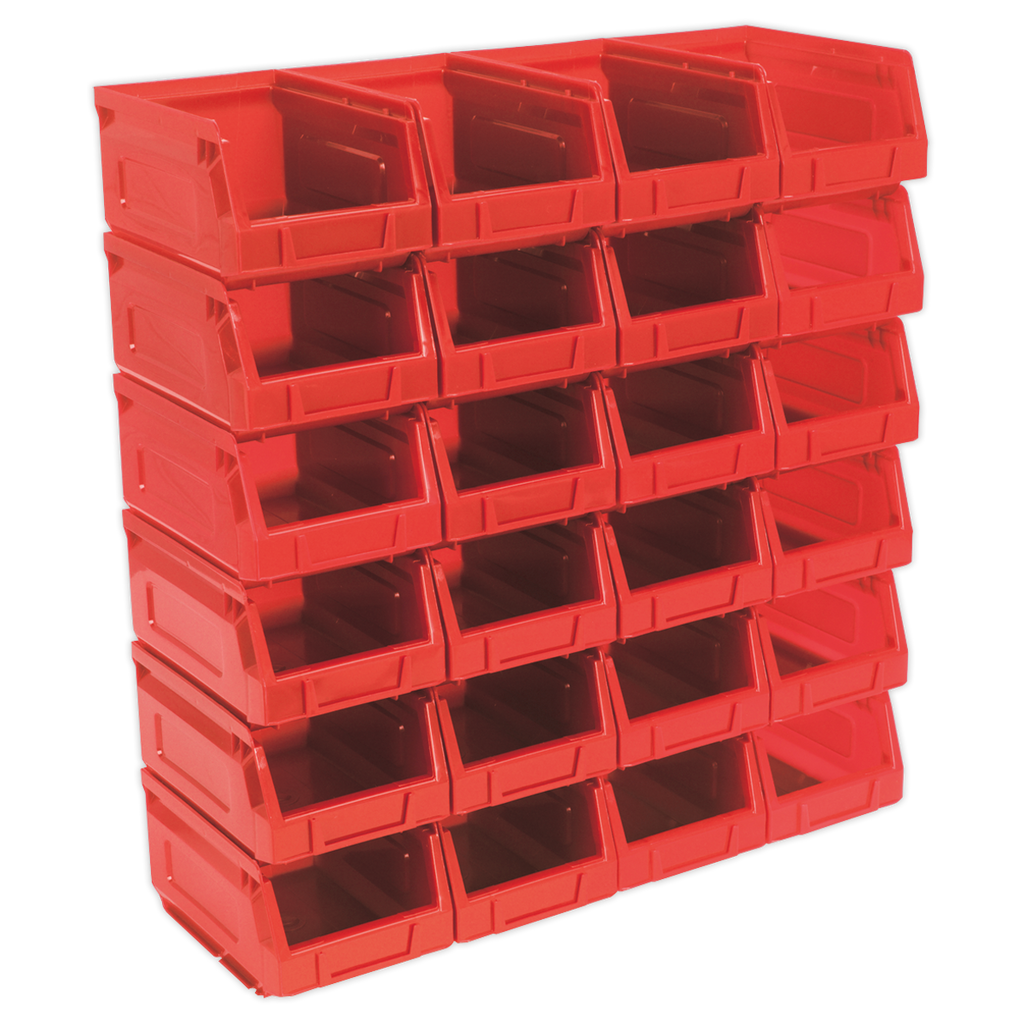 Plastic Storage Bin 105 x 165 x 85mm, Red - Pack of 24 TPS224R