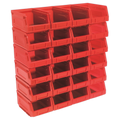 Plastic Storage Bin 105 x 165 x 85mm, Red - Pack of 24 TPS224R