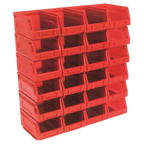 Plastic Storage Bin 105 x 165 x 85mm, Red - Pack of 24 TPS224R