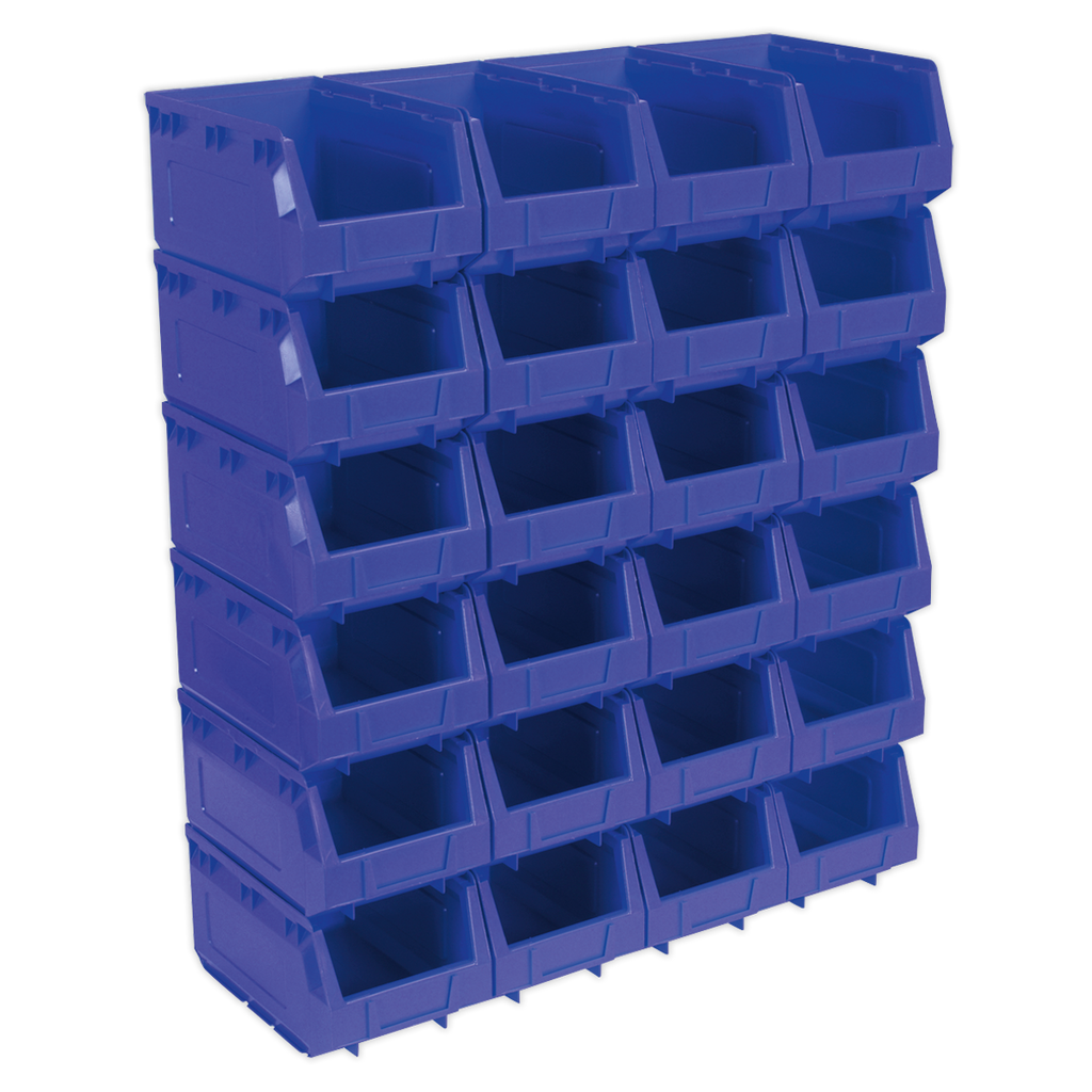 Plastic Storage Bin 150 x 240 x 130mm, Blue - Pack of 24 TPS324B