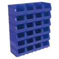 Plastic Storage Bin 150 x 240 x 130mm, Blue - Pack of 24 TPS324B