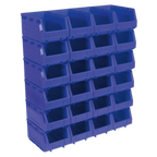 Plastic Storage Bin 150 x 240 x 130mm, Blue - Pack of 24 TPS324B