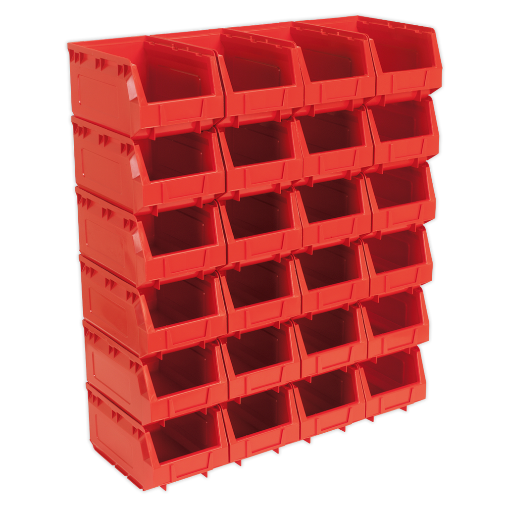 Plastic Storage Bin 150 x 240 x 130mm, Red - Pack of 24 TPS324R