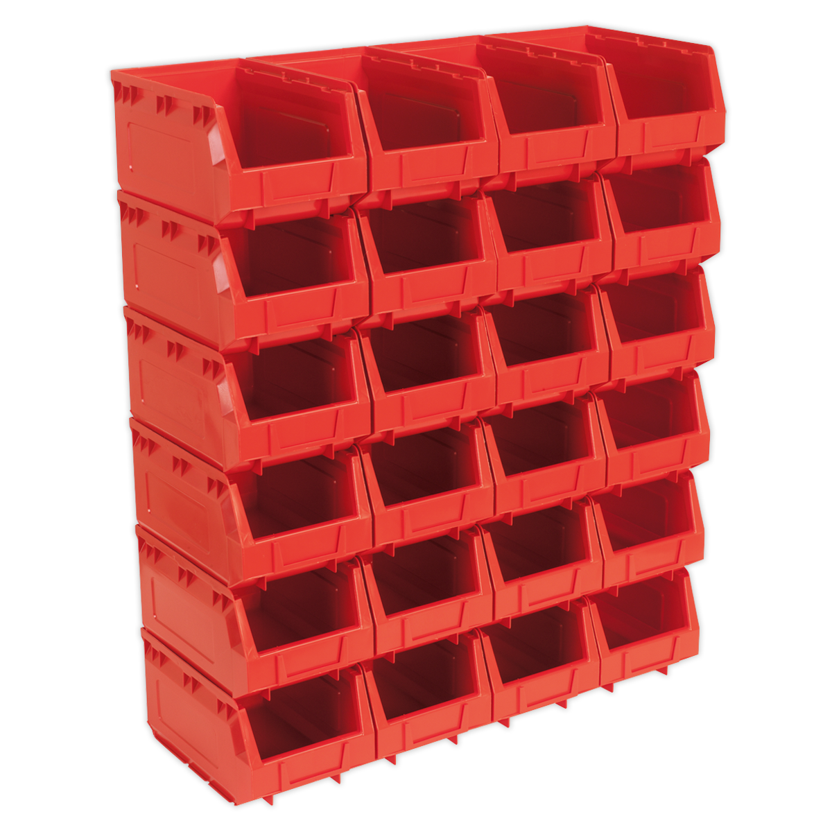 Plastic Storage Bin 150 x 240 x 130mm, Red - Pack of 24 TPS324R