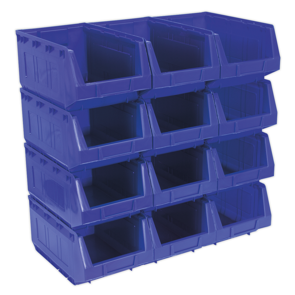 Plastic Storage Bin 210 x 355 x 165mm, Blue - Pack of 12 TPS412B