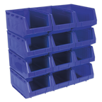 Plastic Storage Bin 210 x 355 x 165mm, Blue - Pack of 12 TPS412B
