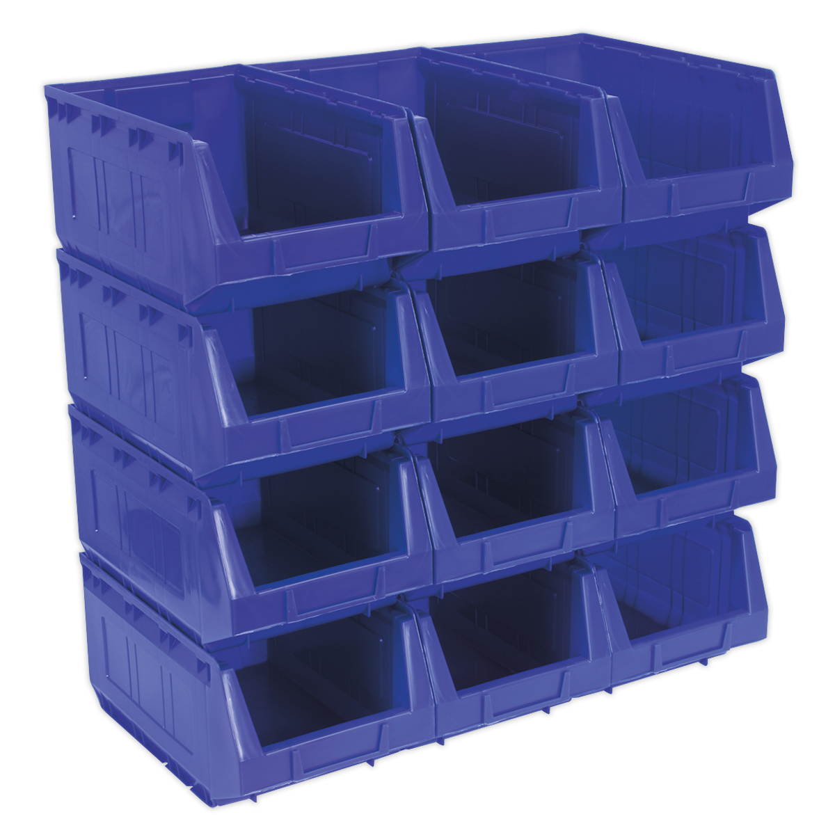 Plastic Storage Bin 210 x 355 x 165mm, Blue - Pack of 12 TPS412B