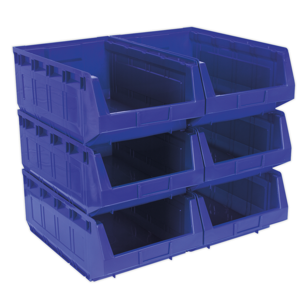 Plastic Storage Bin 310 x 500 x 190mm, Blue - Pack of 6 TPS56B