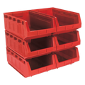 Plastic Storage Bin 310 x 500 x 190mm, Red - Pack of 6 TPS56R