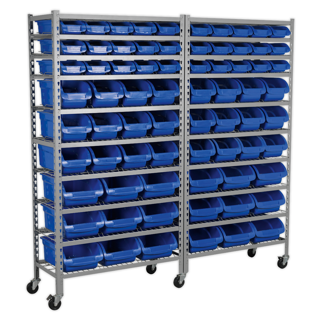 Mobile Bin Storage System with 72 Bins TPS72