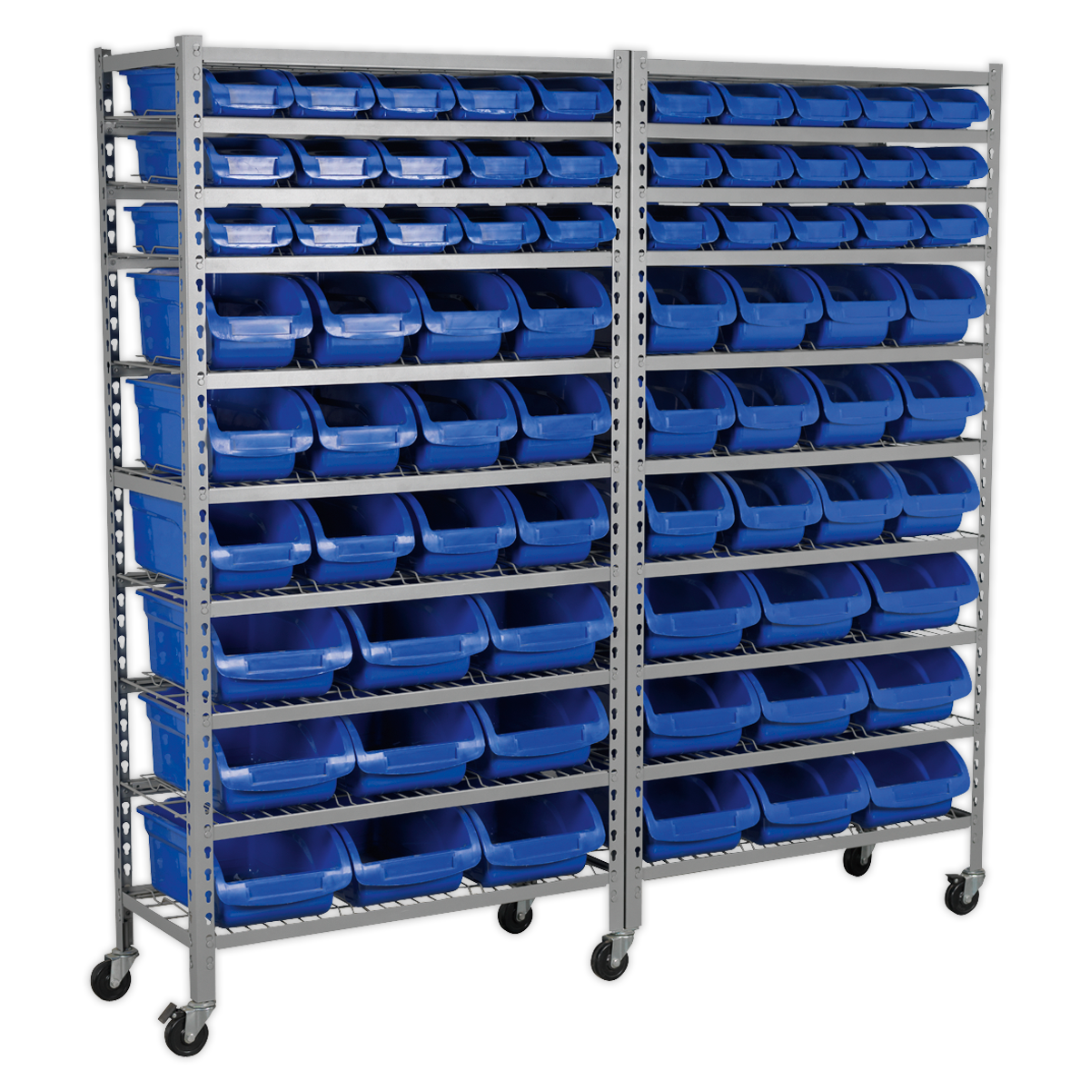 Mobile Bin Storage System with 72 Bins TPS72