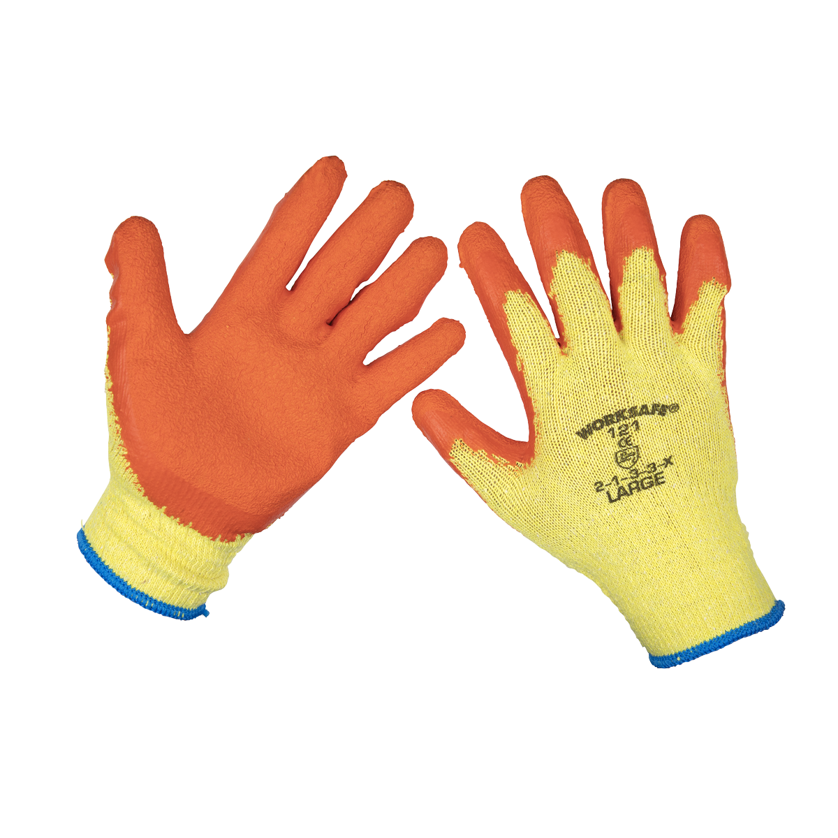 Super Grip Knitted Gloves with Latex Palm, Large - Pack of 6 Pairs TSP121L/6