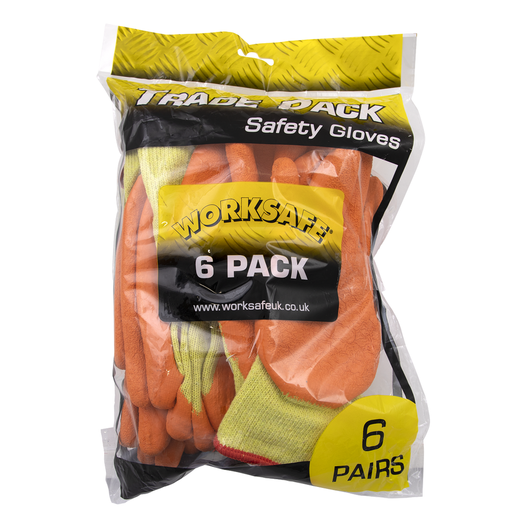 Super Grip Knitted Gloves with Latex Palm, X-Large - Pack of 6 Pairs TSP121XL/6