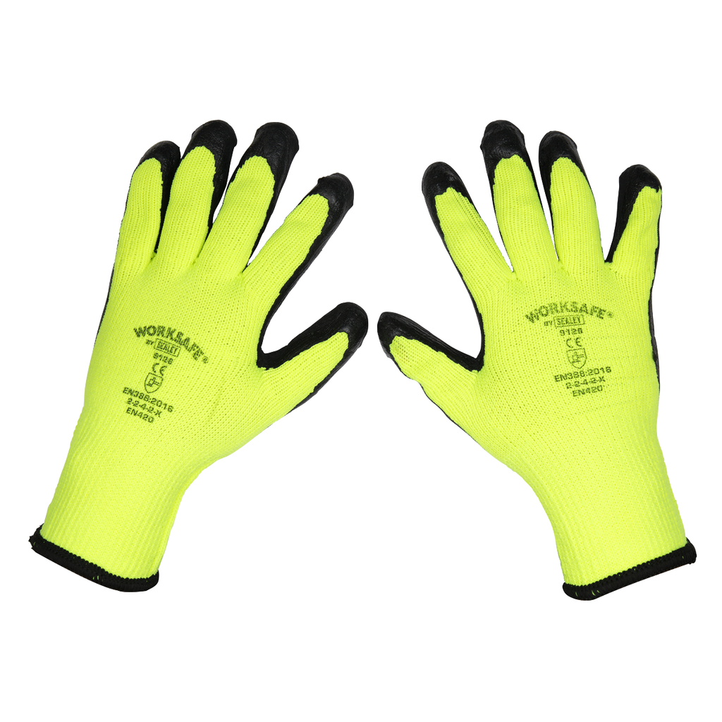 Thermal Super Grip Gloves, Large - Pack of 6 Pairs TSP126/6