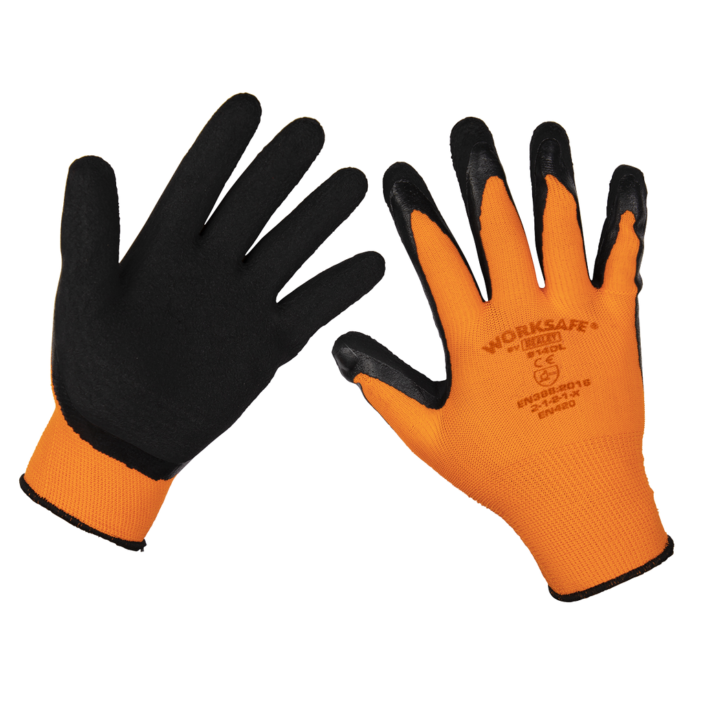 Foam Latex Grippa Gloves, Large - Pack of 6 Pairs TSP140L/6