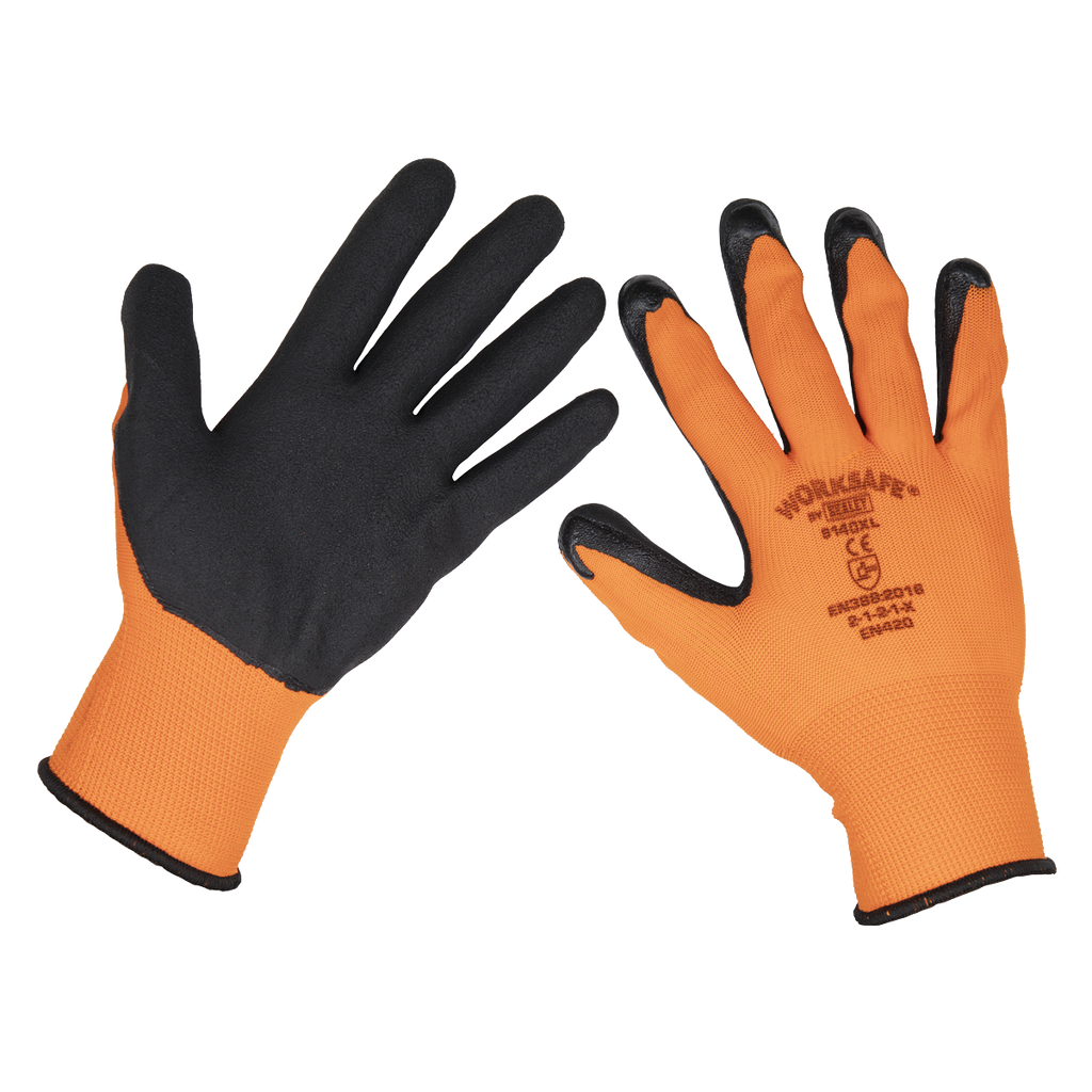Foam Latex Grippa Gloves, X-Large - Pack of 6 Pairs TSP140XL/6