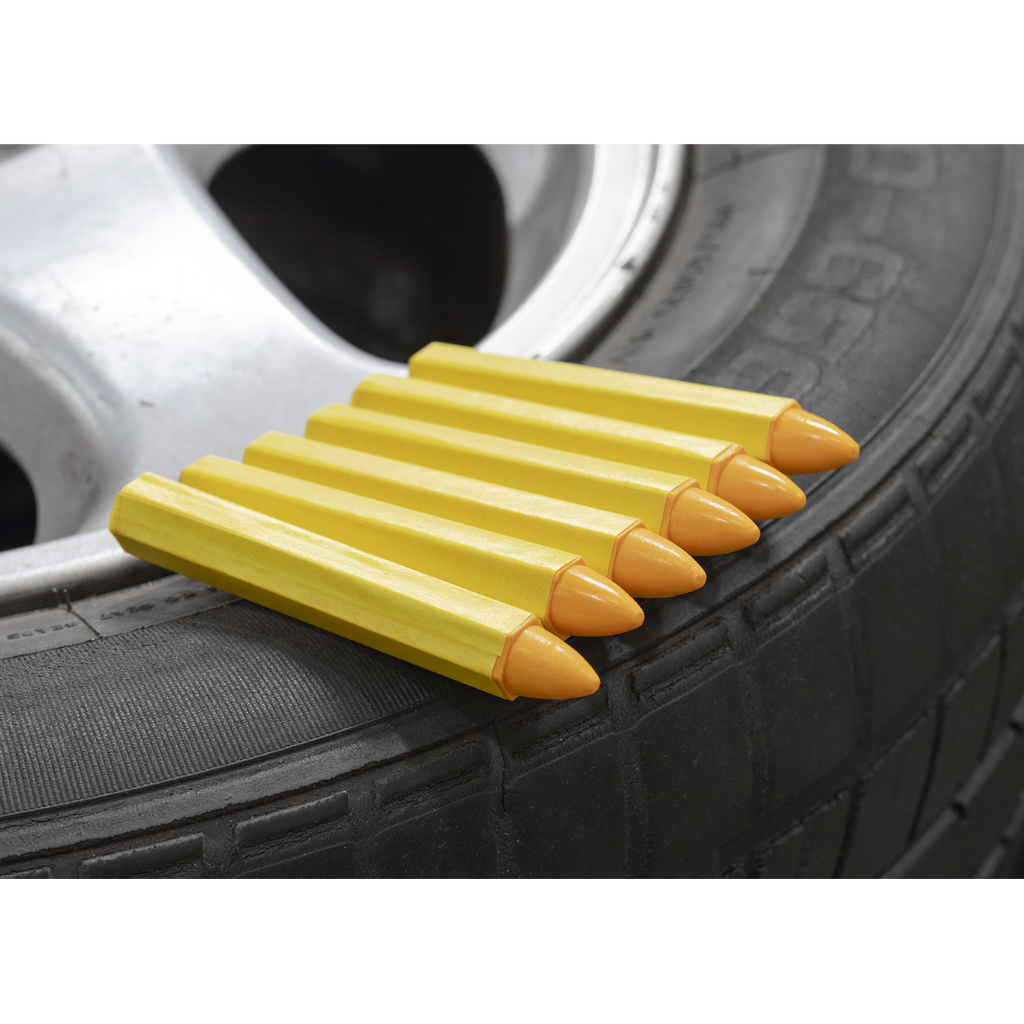 Tyre Marking Crayon, Yellow - Pack of 6 TST14