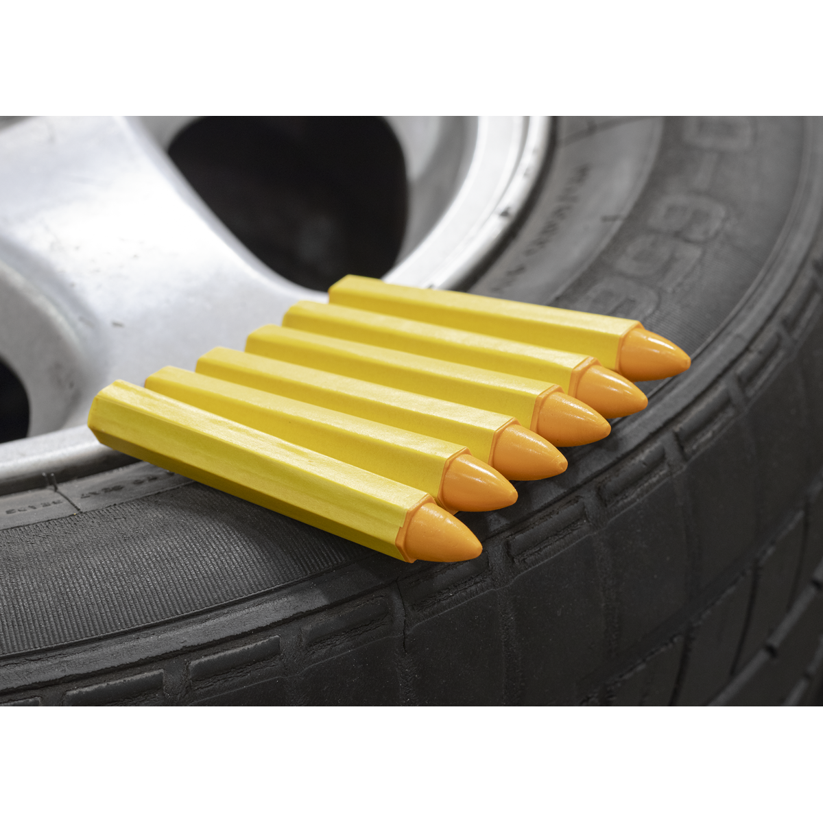 Tyre Marking Crayon, Yellow - Pack of 6 TST14
