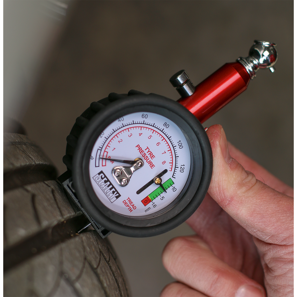 Tyre Pressure Gauge with Tyre Tread Depth Gauge 0-8bar(0-120psi) TSTPDG01
