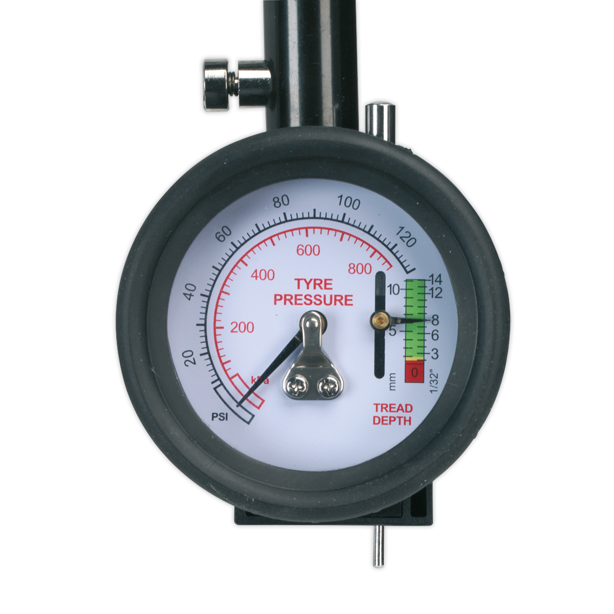 Tyre Pressure Gauge & Tyre Tread Depth Gauge with Flexible Hose 0-8bar(0-120psi) TSTPDG02