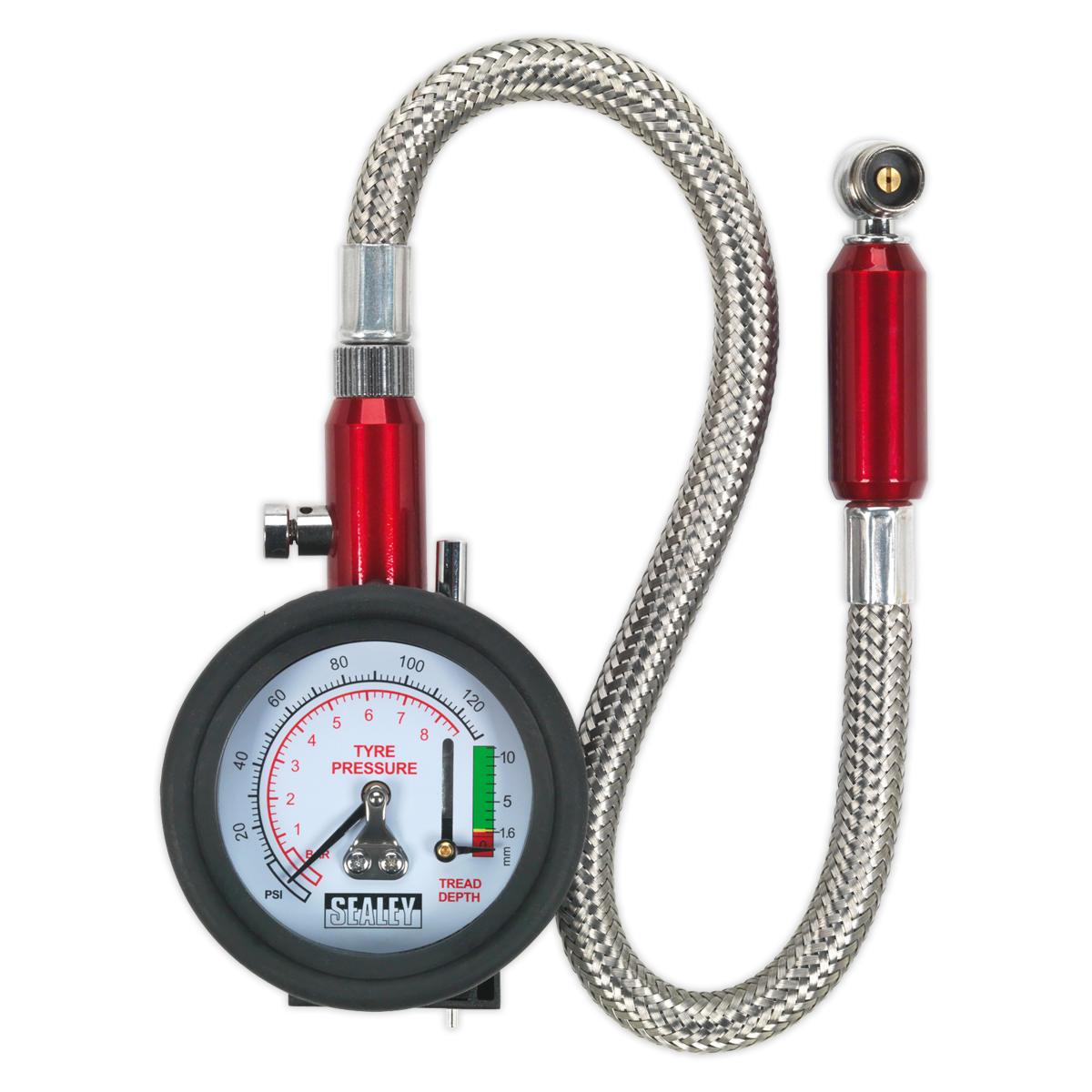Tyre Pressure Gauge & Tyre Tread Depth Gauge with Flexible Hose 0-8bar(0-120psi) TSTPDG02
