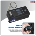 Digital Tyre Pressure & Tread Depth Gauge with LED TSTPG12