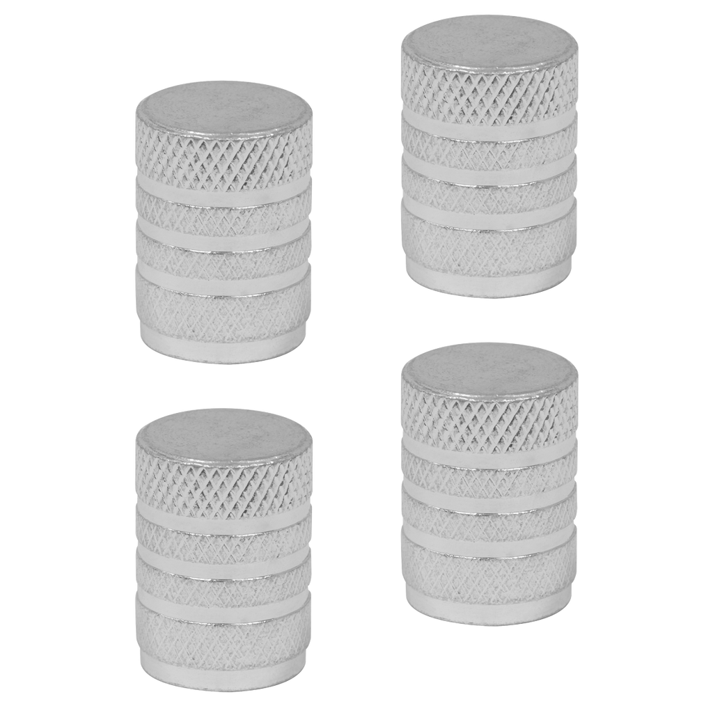 Aluminium Valve Cap 4pc - Silver Anodised VCA4