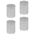 Aluminium Valve Cap 4pc - Silver Anodised VCA4