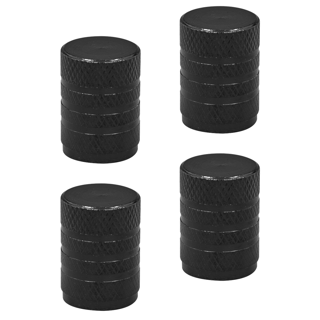 Aluminium Valve Cap 4pc - Black Anodised VCB4