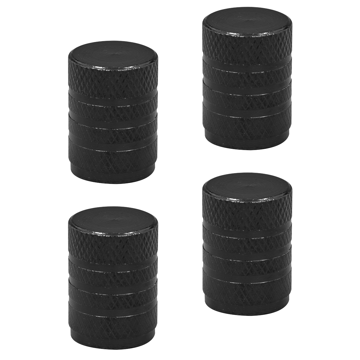 Aluminium Valve Cap 4pc - Black Anodised VCB4