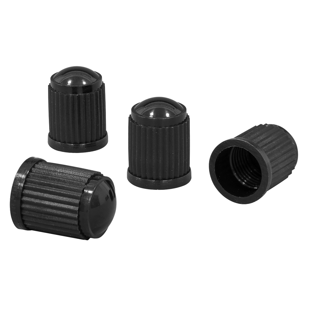 Plastic Valve Caps 4pc - Black VCP4