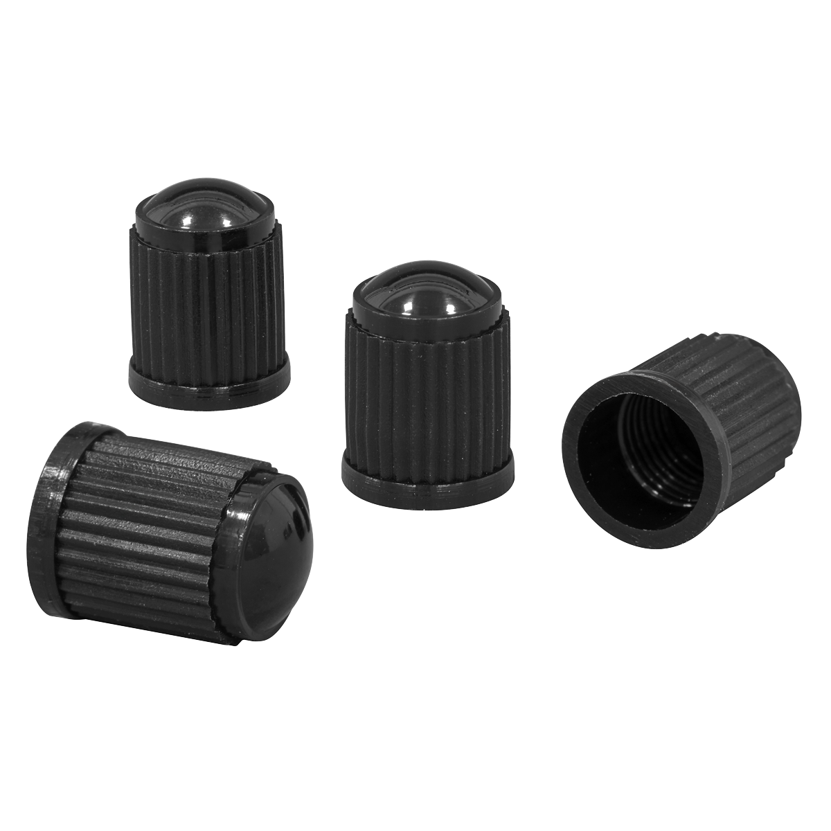 Plastic Valve Caps 4pc - Black VCP4