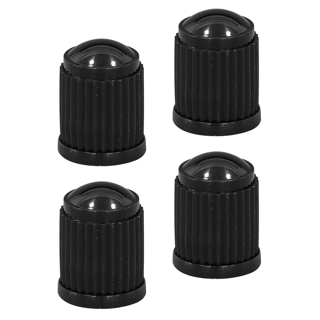 Plastic Valve Caps 4pc - Black VCP4