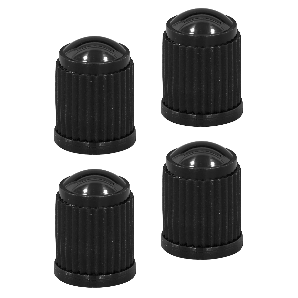 Plastic Valve Caps 4pc - Black VCP4