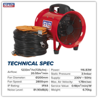 Portable Ventilator with 5m Ducting 200mm VEN200