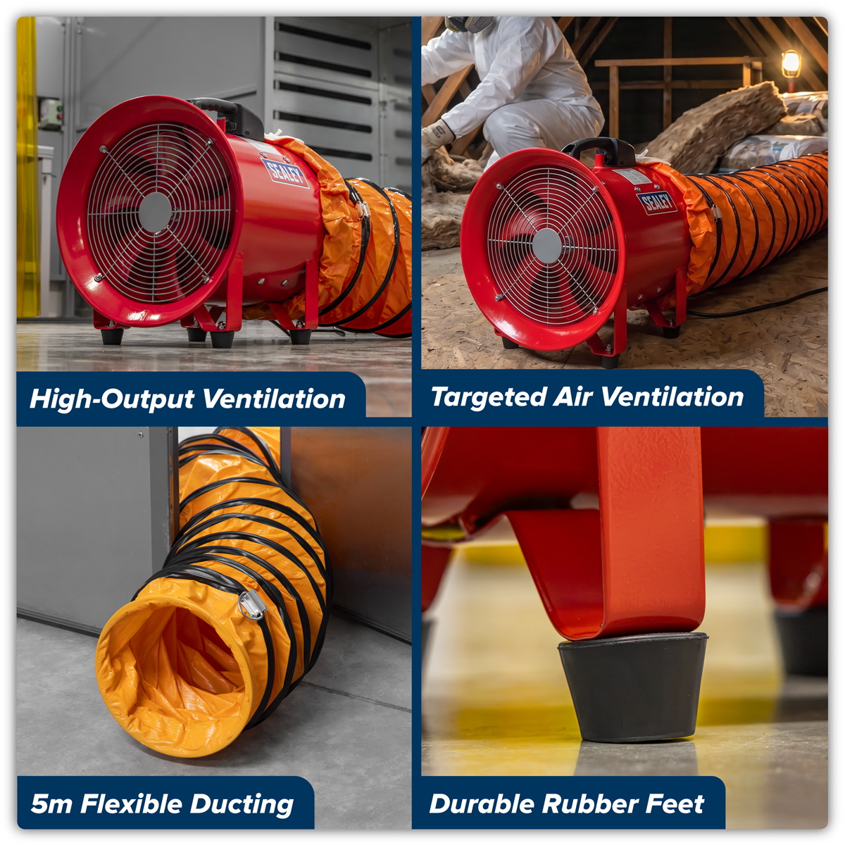 Portable Ventilator with 5m Ducting 300mm VEN300